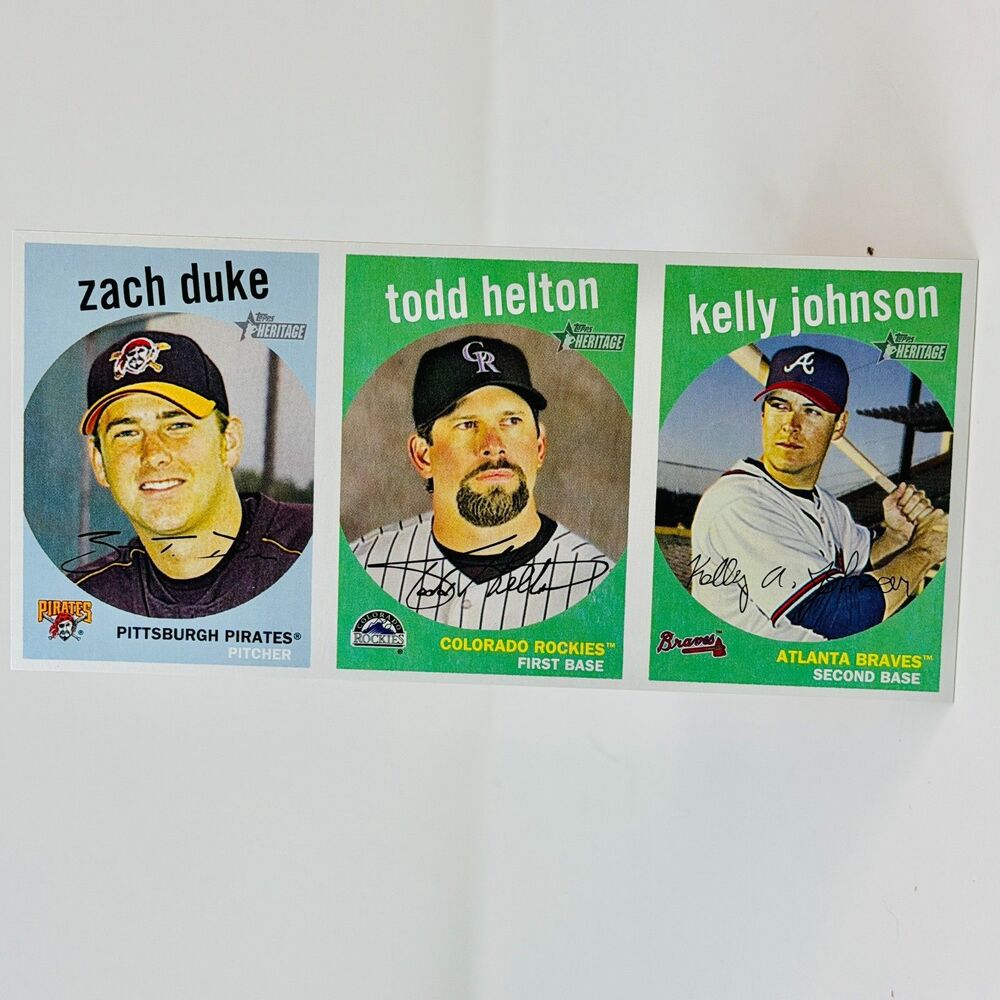 2008 TOPPS HERITAGE BOX TOPPER ZACH DUKE, TODD HELTON, KELLY JOHNSON